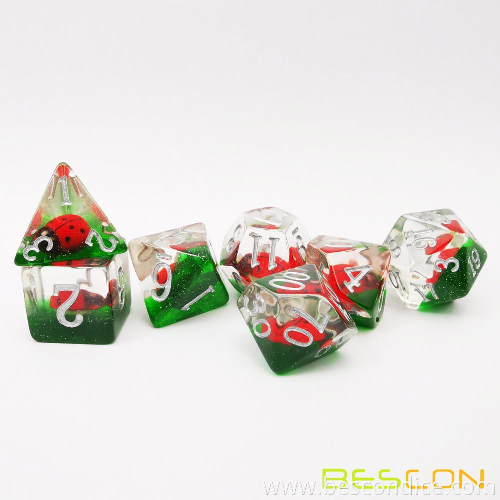Novelty Ladybug Polyhedral Game Dice Set 4 Novelty Ladybug Polyhedral Game Dice Set 4